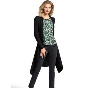 Cabi Jungle Top Style#3260 Scoop Neck Sleeveless Cream Black Green Size M